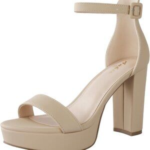 Chunky Platform Heels Women 4 Inch Block Open Toe Strappy Summer Shoes